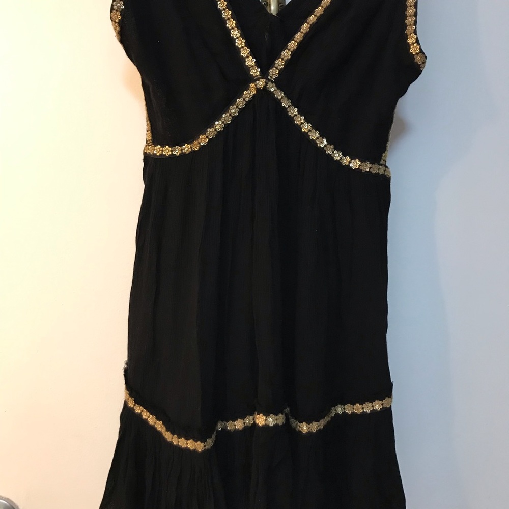 Free people black and gold sequin dress